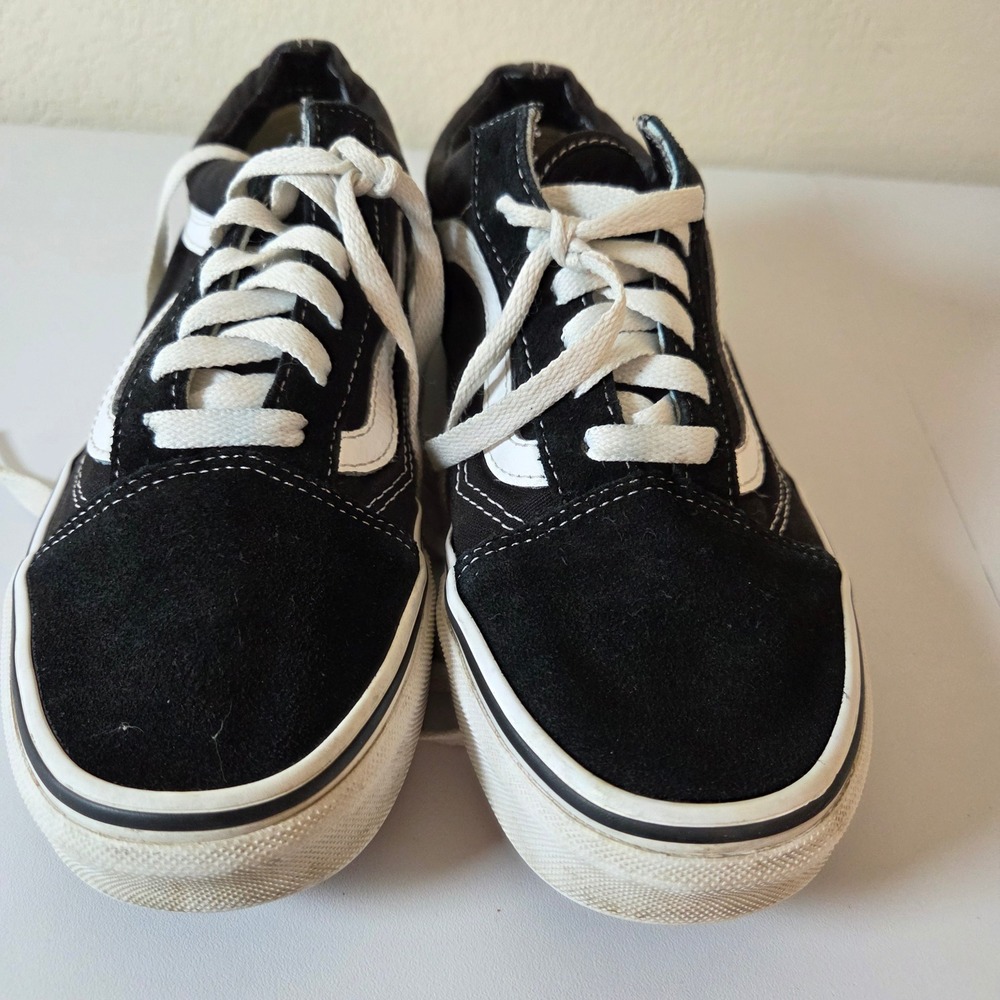 Vans Old Skool Black White Suede Low Top Skate Shoes Sneakers US Men 5.5 Women 7 - Picture 2 of 7